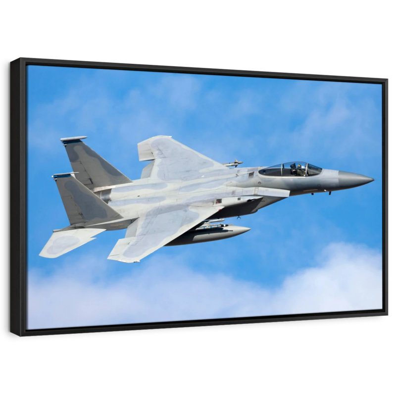 Militaire "Art mural avion militaire F-15", H 9 po x l 13 po