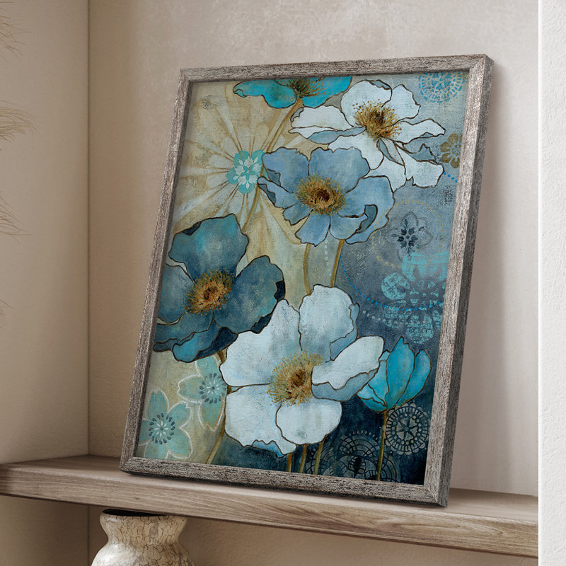 Blue Denim Garden I, reproduction encadrée - bois massif, H 11 po x l 9 po