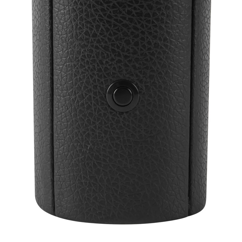 Folio 10-in Black dimmable LED Table Lamp, Brown Vegan Leather