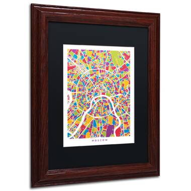 Moscow City Street Map II Framed On Canvas by Michael Tompsett Print