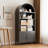 Modern Arch Storage Cabinet, Metal Freestanding Arched Kitchen Pantry Cabinets, Arched Bookshelf For Home&office&bookcase&living Room, Assemble Require, Black