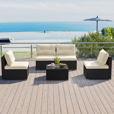 Bergetta 5 Piece Sofa Seating Group with Cushions by Wade Logan