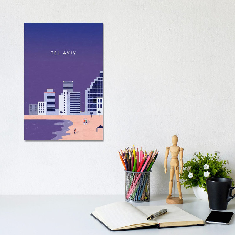 Tel Aviv - Wrapped Canvas Print, 20.32 cm H x 30.48 cm W