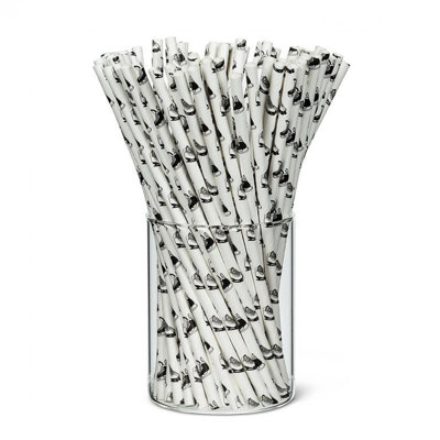 Set Of 100 Skate Print Straws