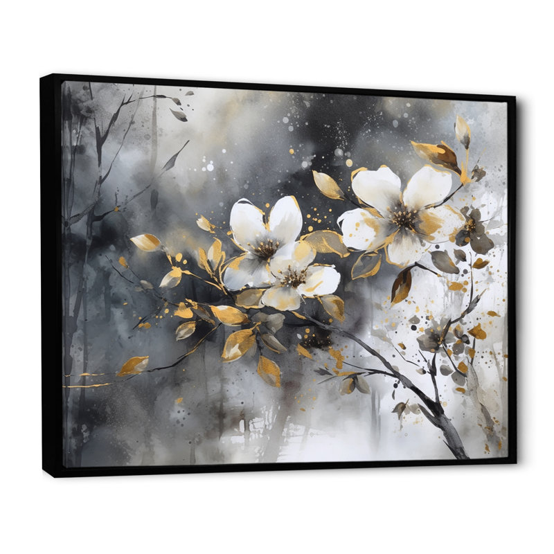 Ruckmani Daisy Tranquility sur impression sur toile, H 30 po x l 40 po x P 1,5 po, Cadre flottant noir