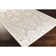 Tapis gris/kaki zone mailou floral