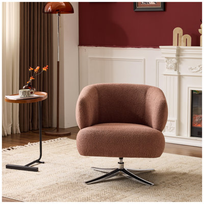 Fauteuil d'appoint pivotant moderne pour le salon et la chambre à coucher, rouge
