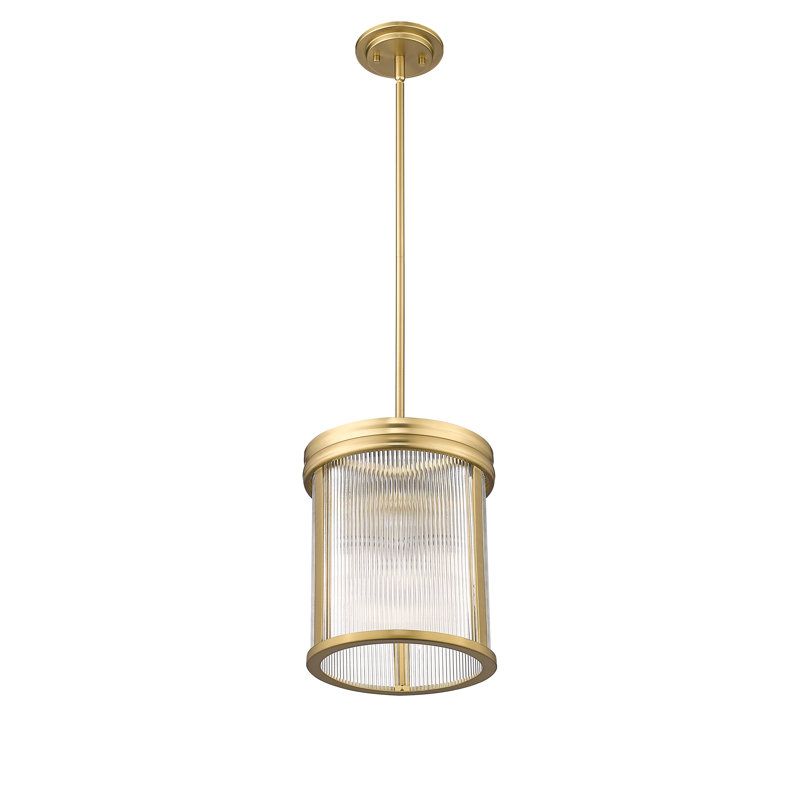 Luminaire suspendu tambour 3 lumières Swati, Or moderne