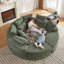 Canapé rond surdimensionné en velours côtelé de 78,5 pouces, convertible en deux fauteuils inclinables, canapé-lit 2 en 1, conception de coussin pour le cou avec cinq coussins décoratifs-843810438