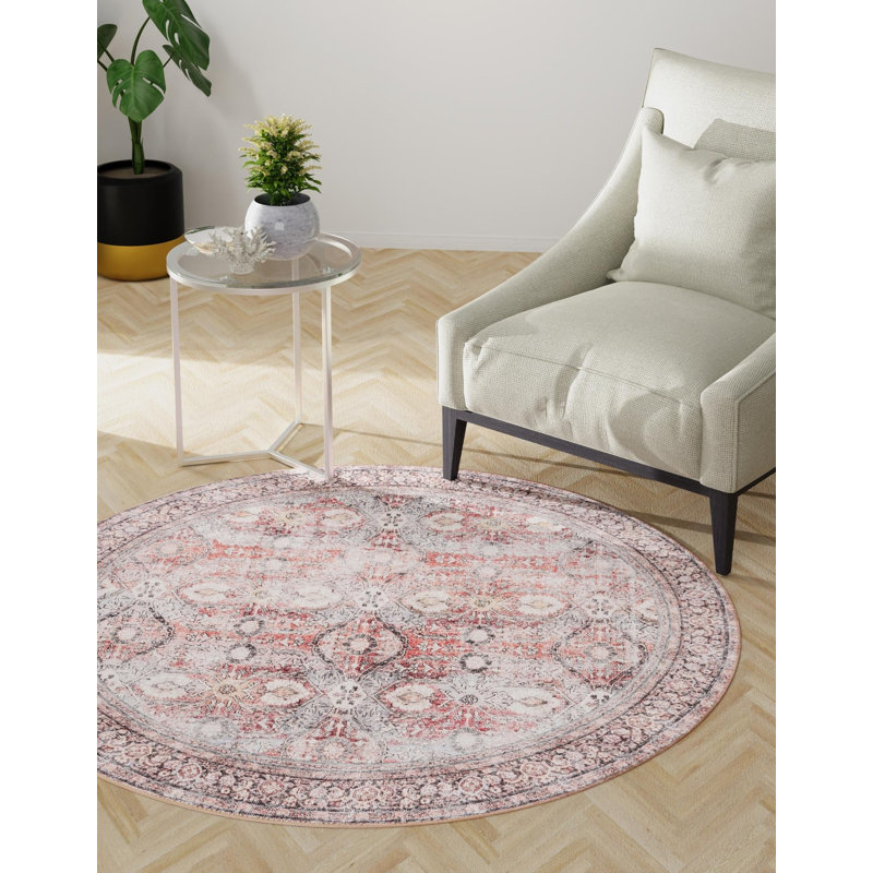 Bungalow Rose Abigail Timeless Rug, Rond 7 pi 10 po x 7 pi 10 po