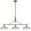 Lustre de salle à manger en fer bronze à 3 lumières de 32 pouces avec chaîne de suspension réglable (ampoules comprises)-692720472