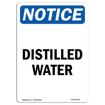 Distilled Water Aluminum Sign 18 x 24
