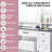 47" Farmhouse Makeup Vanity with Sliding Mirror, 3-Color LED Lights, Charging Station, Glass Top, Stool & Storage