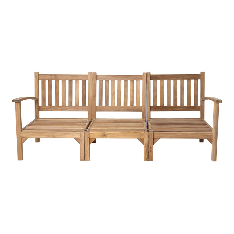 Huntington Teak Outdoor Sofa with Sunbrella Cushions, White Sunbrella®