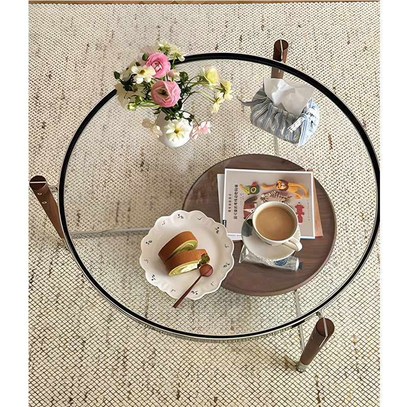 Table basse haut de gamme, Clair, H 16,54 po x L 49,8 po x l 24,41 po, Brun