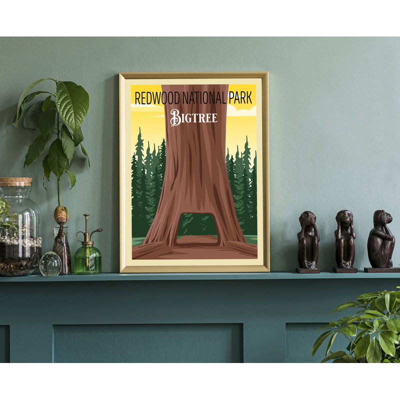 «Red Wood National Park California», affiche de voyage, impression sans cadre, art mural maison et bureau