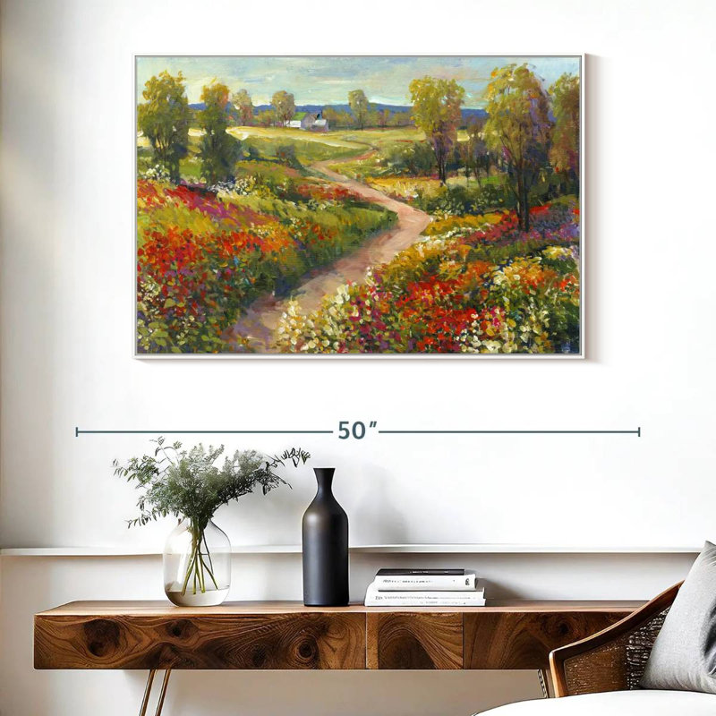 Promenade matinale II, Cadre flottant blanc, 40 po x 27 po