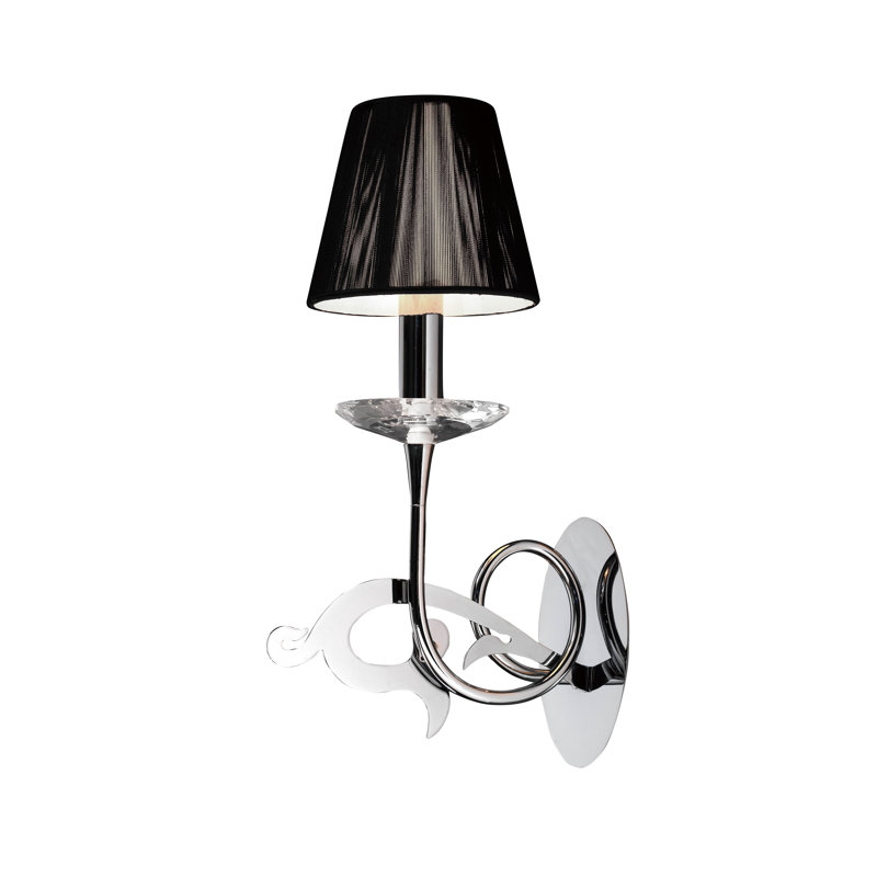 Piland Candle Wall Light, Black, Polished Chrome, Yes