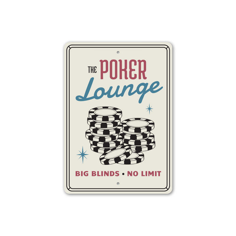 Plaque en aluminium The Poker Lounge, H 18 po x l 12 po x P 0,06 po