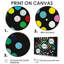 «Color Coding Circular géométrie sur fond noir», reproduction sur toile géométrique abstraite-2073178521-2073178517