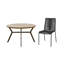 4 Seater Round Wooden Garden Set with Khaki Chairs-1591807702