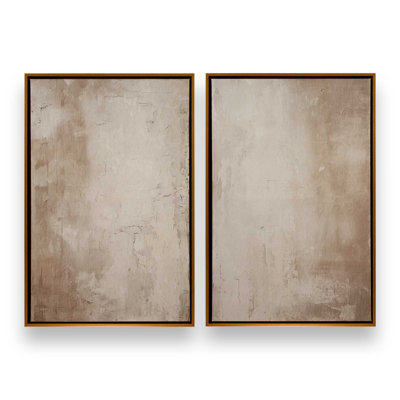 Fresco's Silent Tale, ensemble de 2 impressions sur toile dans un cadre