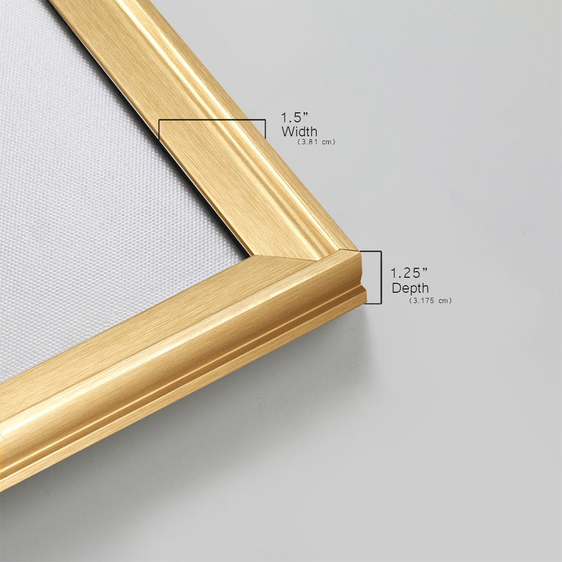 Spring Shapes I - Toile encadrée de qualité supérieure - prête à être accrochée, H 24,5 po x l 37 po, Doré