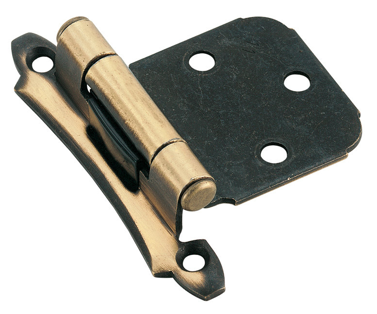 Face Mount Overley Hinge, Antique Brass
