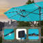 Parasol à double face 13 po x 7,2 pi à énergie solaire avec grand auvent-453908783