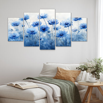 Bleuet dans l'aquarelle Misty Blues II - décoration murale bleuets - Art mural traditionnel