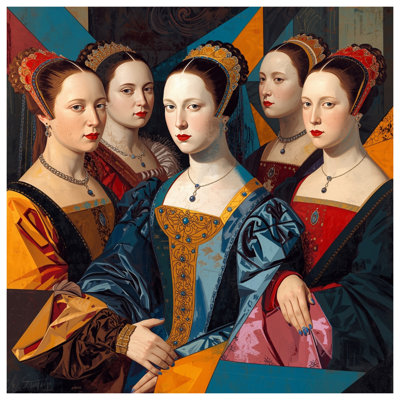 Renaissance Style Portraits Shower Curtains Extra Long