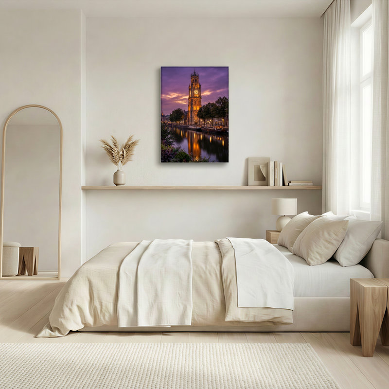 Ensemble de 1 tableau sur toile représentant une tour d'horloge, 18"H x 12"W, Wrapped Canvas