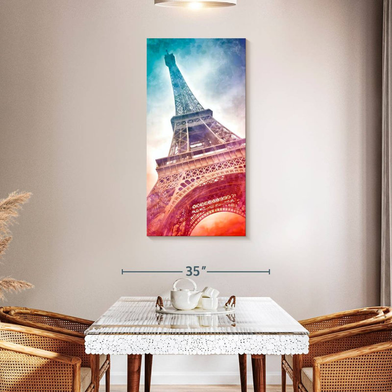 Vibrant Eiffel Tower, 48" H x 24" W