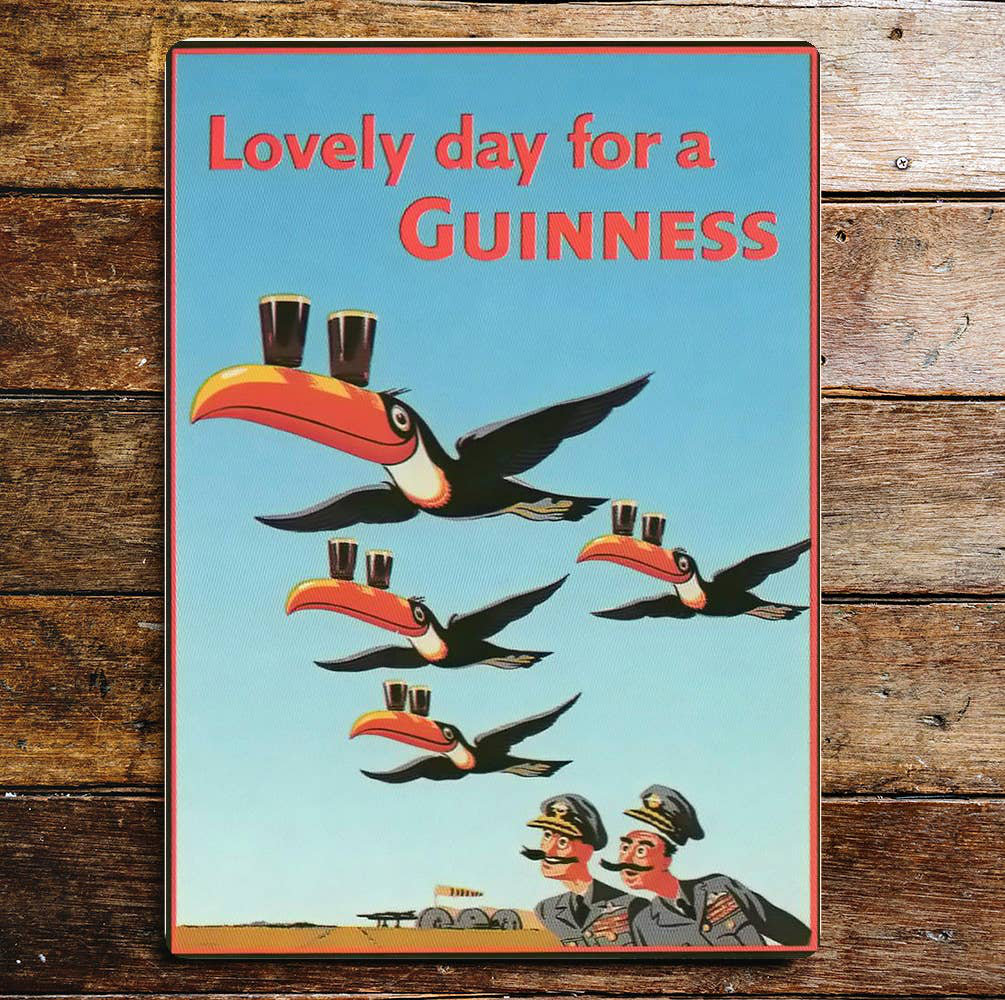 Wanddekoration Lovely Day for a Guinness 3 Toucans Bombers