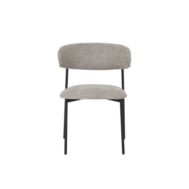 Amillya Polyester Upholstered Metal Side Chair in Brown