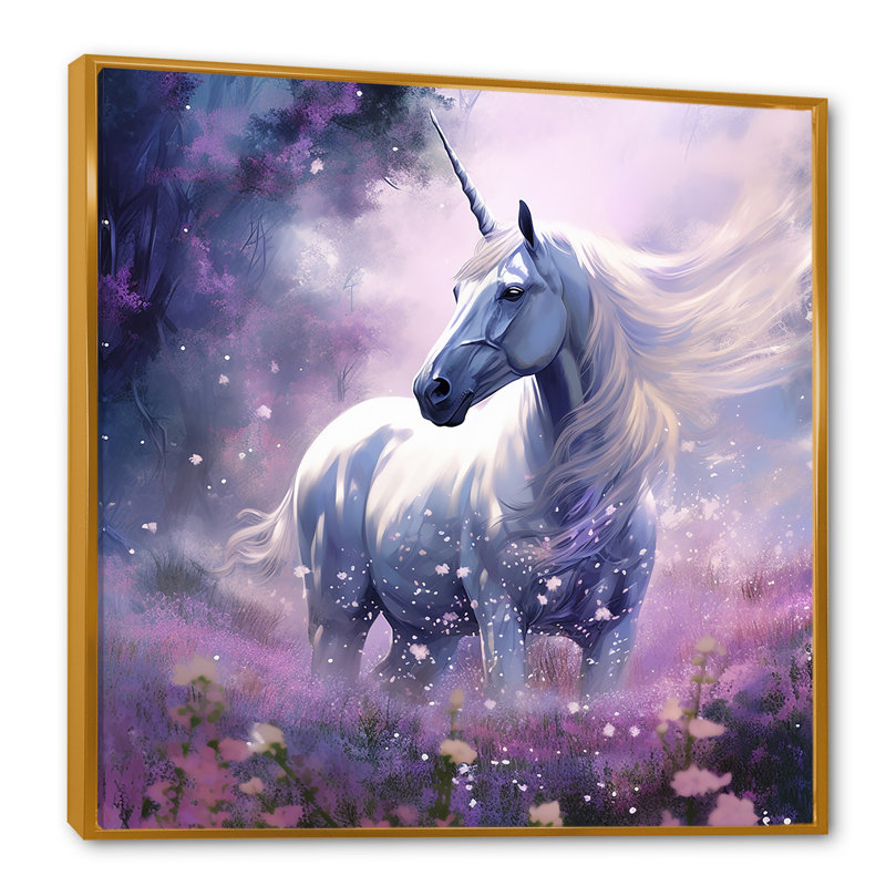 Lavande luminaire sur toile, H 30 po x l 30 po x P 1 po, Cadre flottant doré