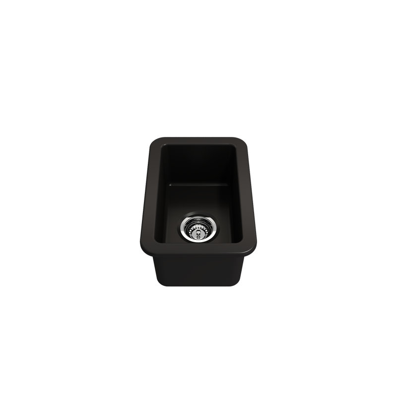 12'' L Fireclay Kitchen Sink, Matte Black