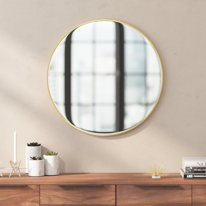 Miroir mural rond en métal, 24 po x 24 po, Or
