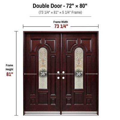 80'' Paneled Wood Front Entry Doors