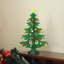 Décoration de table arbre de Noël vert 13,75 "découpé avec ornements