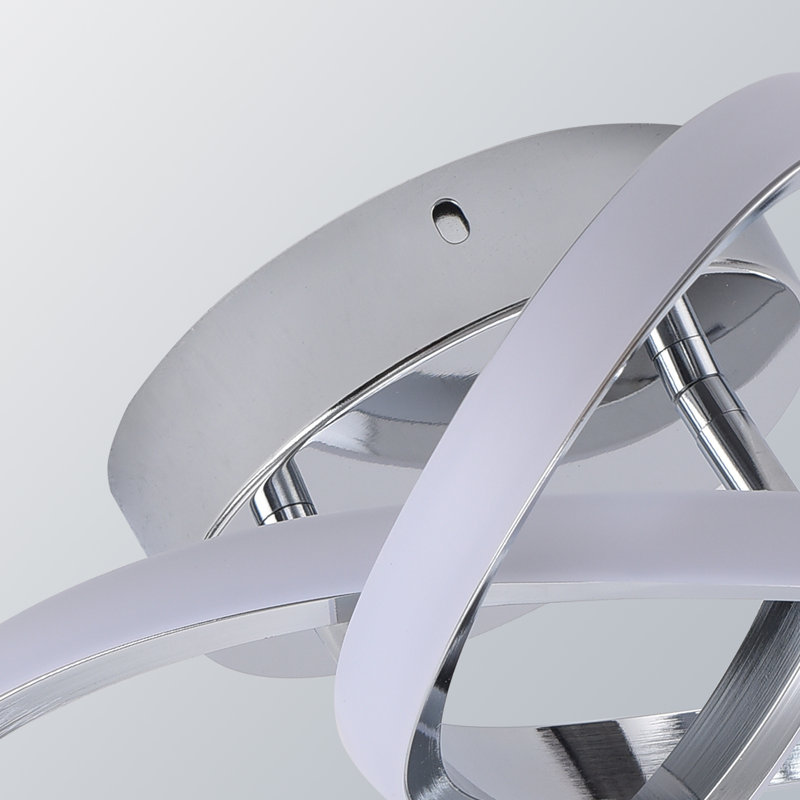 Janyia 1 - Light 10.23" Unique/Statement Geometric LED Semi Flush Mount, Chrome
