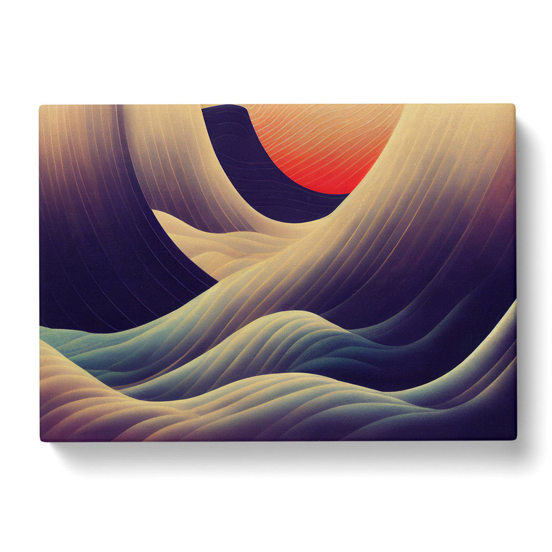 Surreal Ocean Waves Abstract - Wrapped Canvas