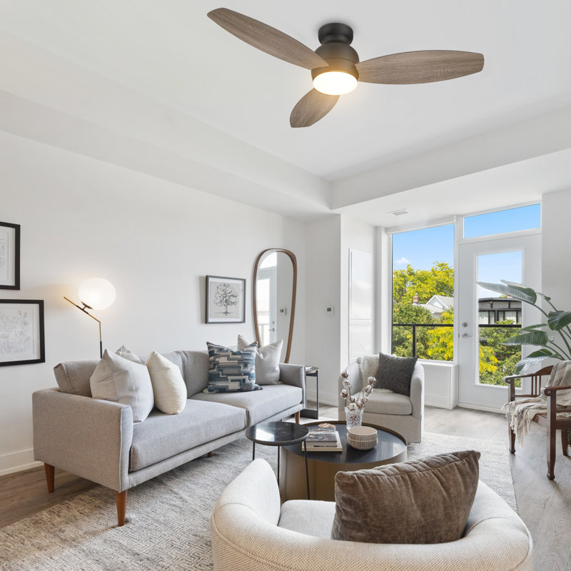 48'' Ceiling Fan with LED Lights, Wooden