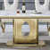 70.08" Rectangular Faux Marble Top Pedestal Dining Set