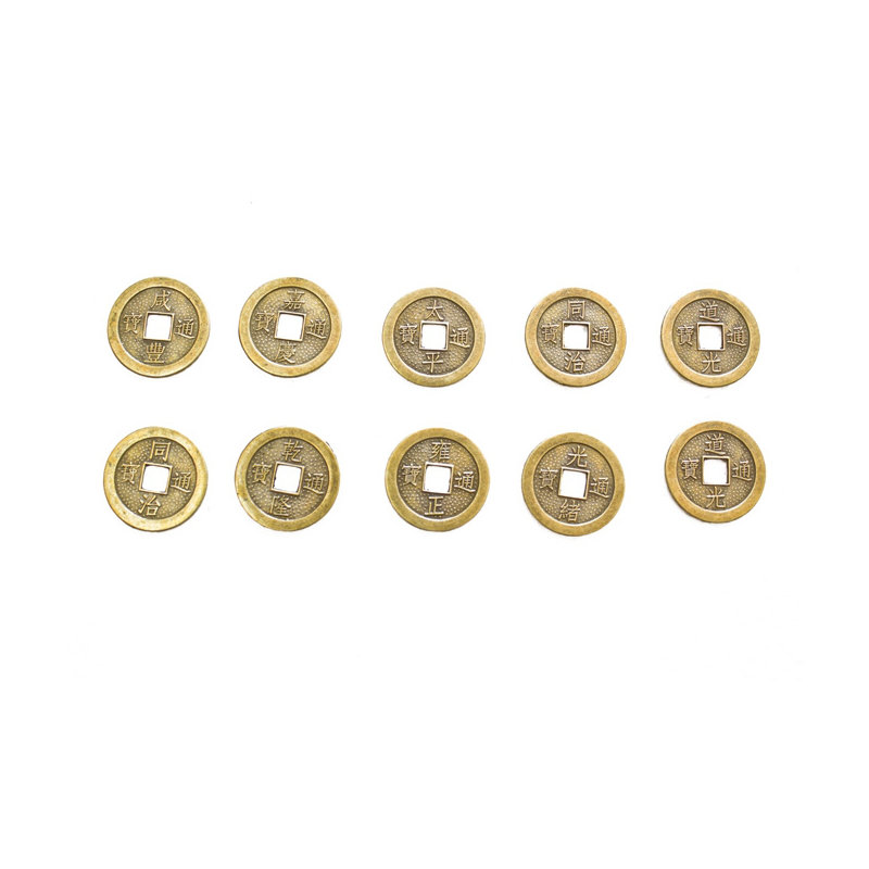 Ensemble de sculpture 10 pièces chinoises I Ching Coins