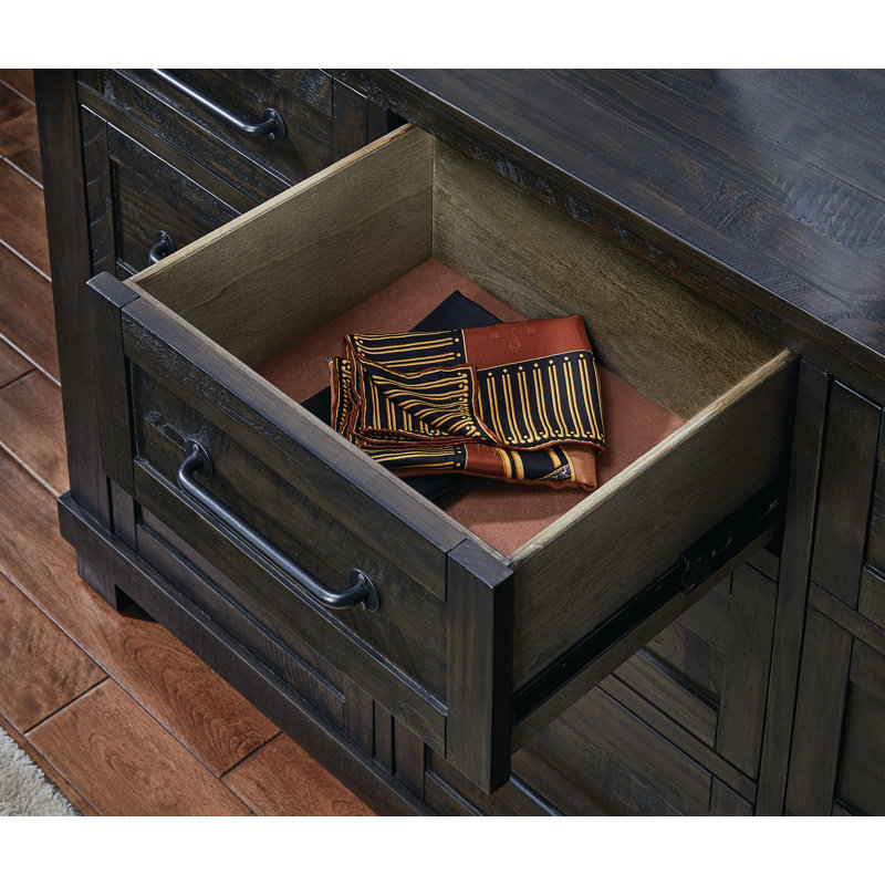 Commode 9 tiroirs Carney, Gris anthracite