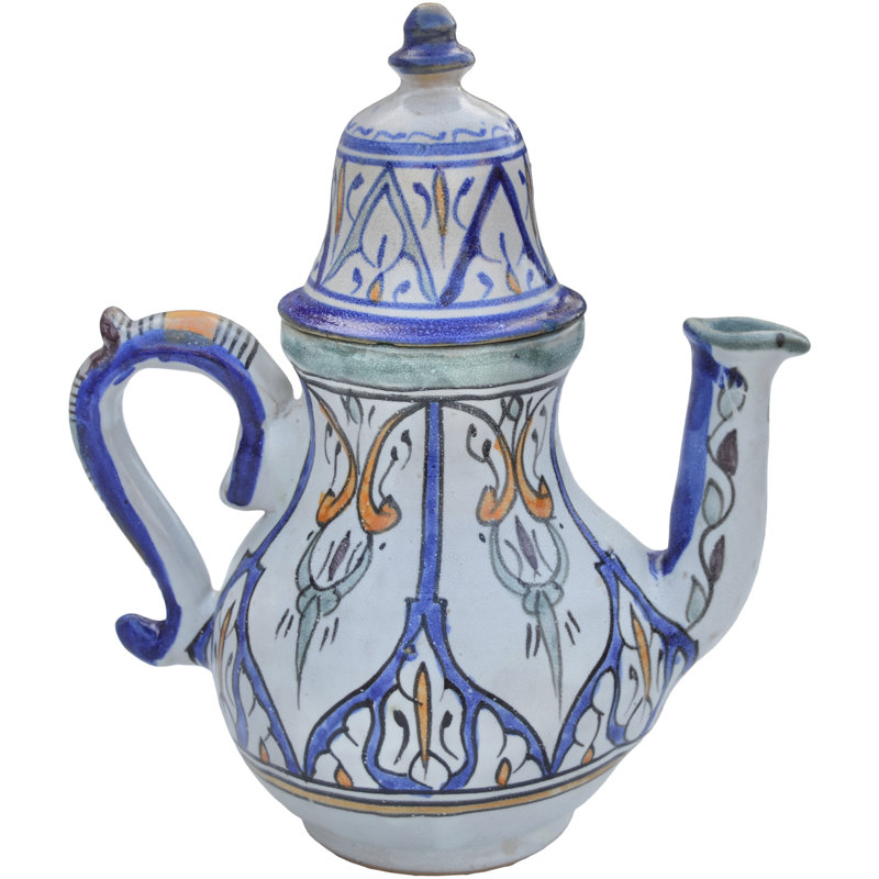 Théière en céramique Mid-Century à motif andalou