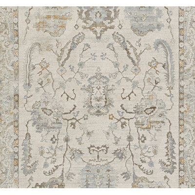 Bungalow Rose Vaniyah Traditional Oriental Polyester Blue Area Rug