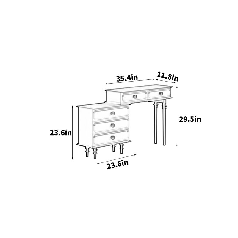Commode rétractable rétro