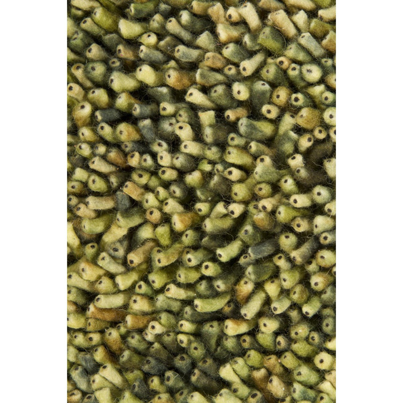 Brule Authentic Hand-Woven Handmade Green & Yellow Coral-Anemone Design Wool Area Rug, Rectangle 7'9" x 10'6"